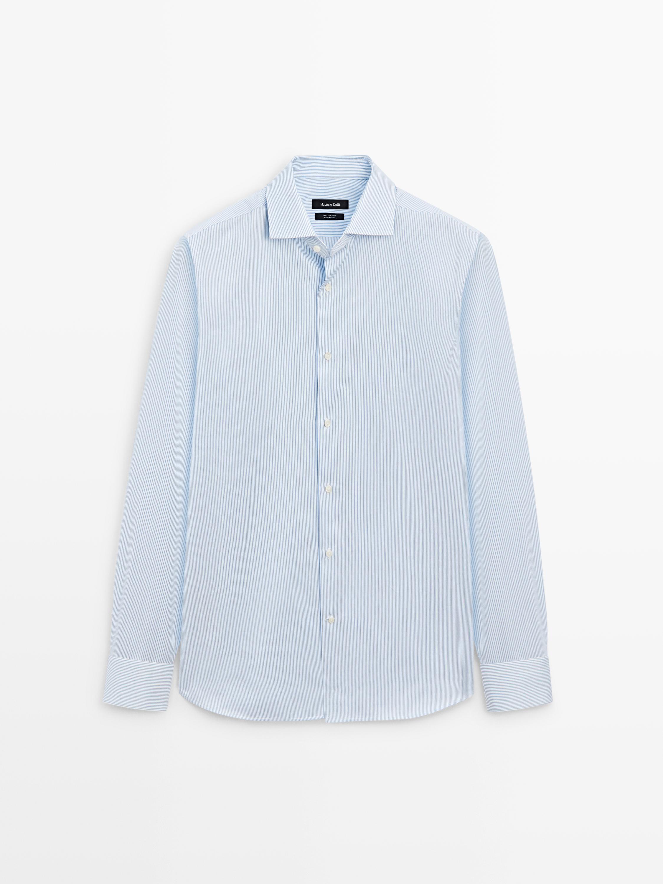Chemise slim à rayures 100 % coton